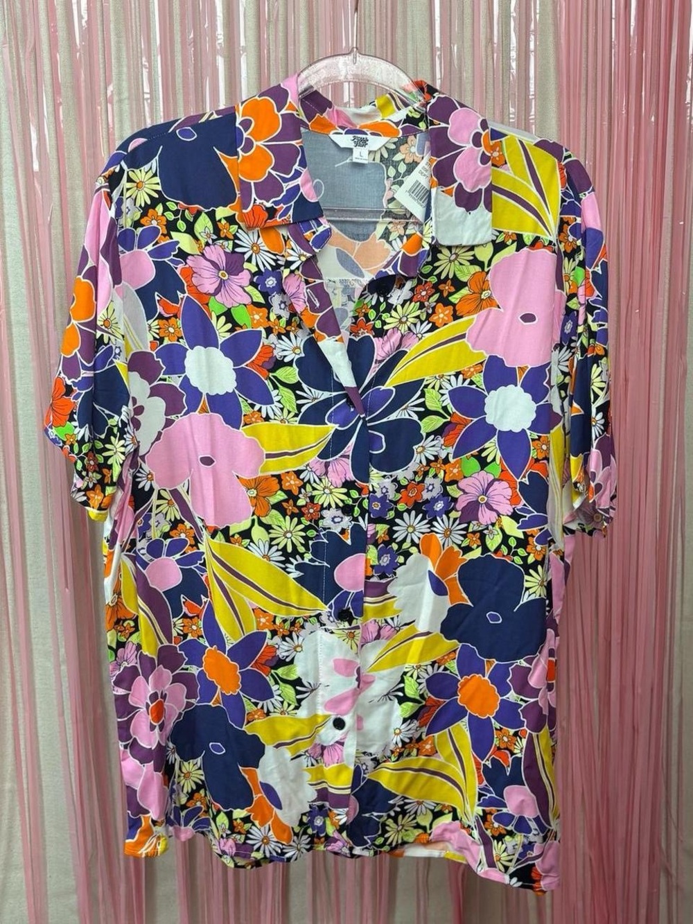 NWOT ASCOT & HART Floral beach button-up SZ L